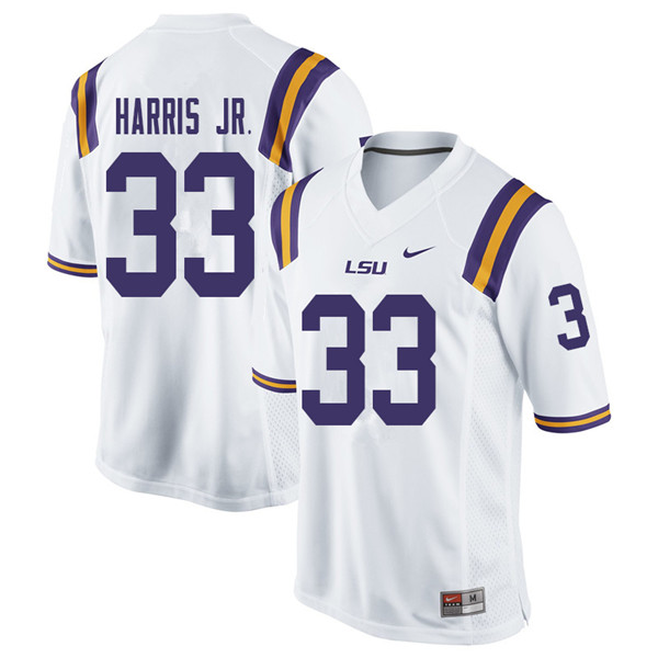 Men #33 Todd Harris Jr. LSU Tigers College Football Jerseys Sale-White